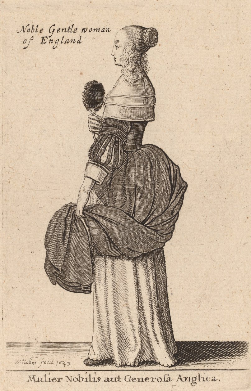 Szlachetna lub hojna Angielka, 1643. autorstwa Wenceslaus Hollar