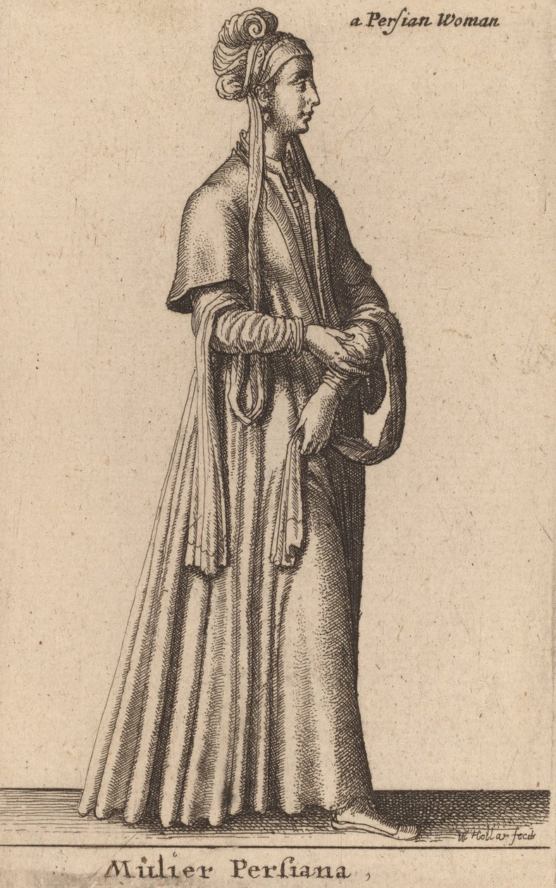 Perska kobieta. autorstwa Wenceslaus Hollar