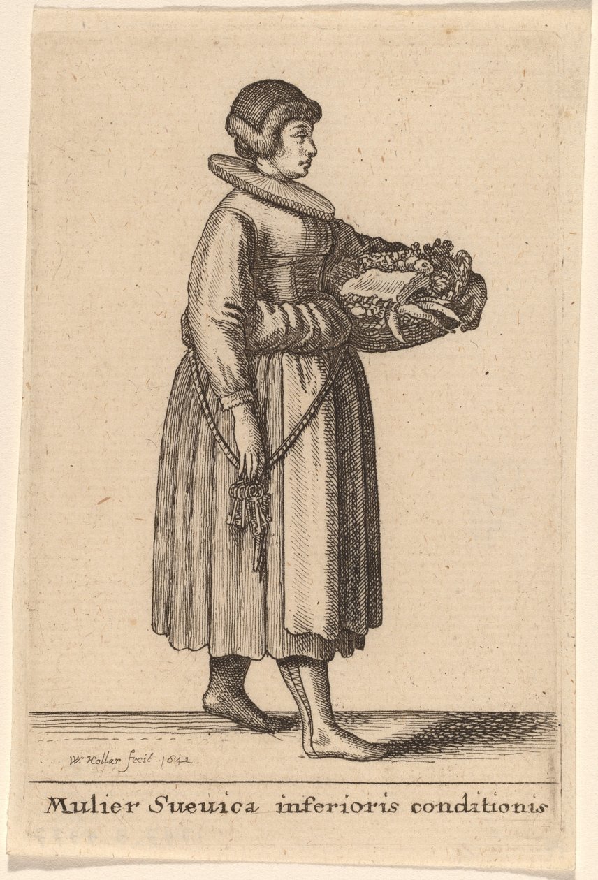 Szwedka w gorszym stanie autorstwa Wenceslaus Hollar