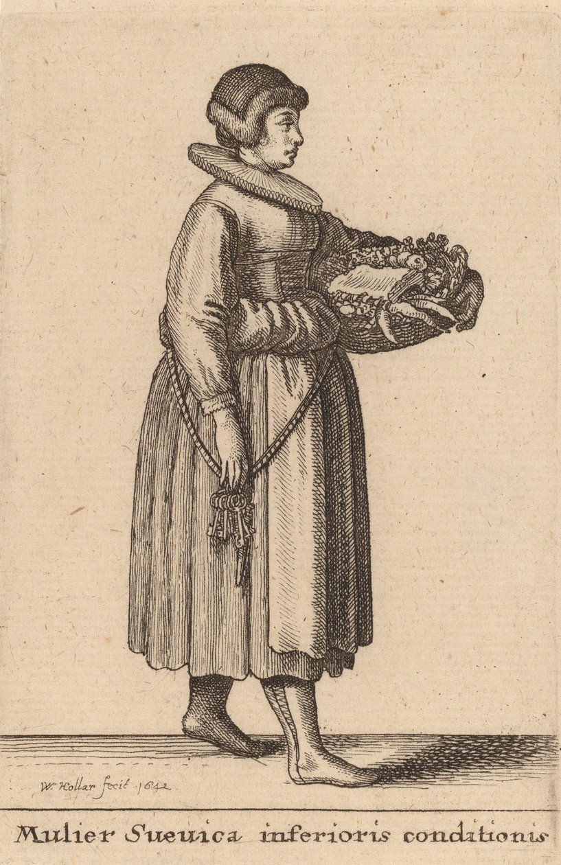 Szwedka w gorszym stanie, 1642. autorstwa Wenceslaus Hollar