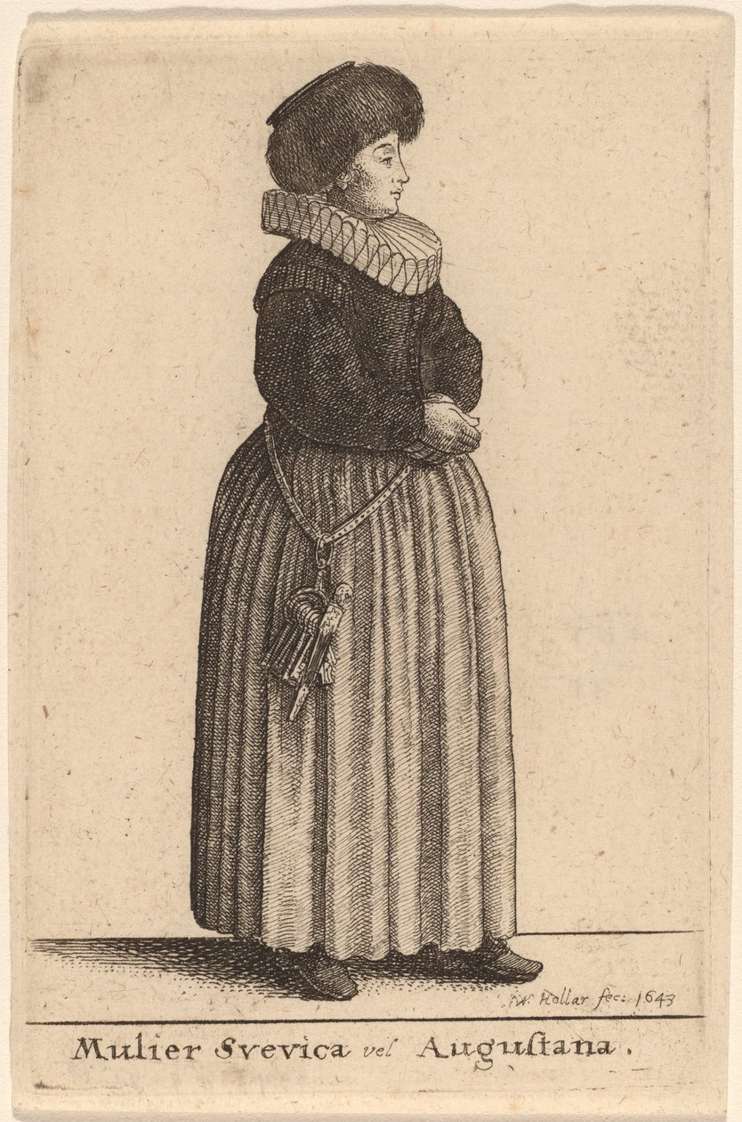 Szwedka lub augustańska kobieta autorstwa Wenceslaus Hollar