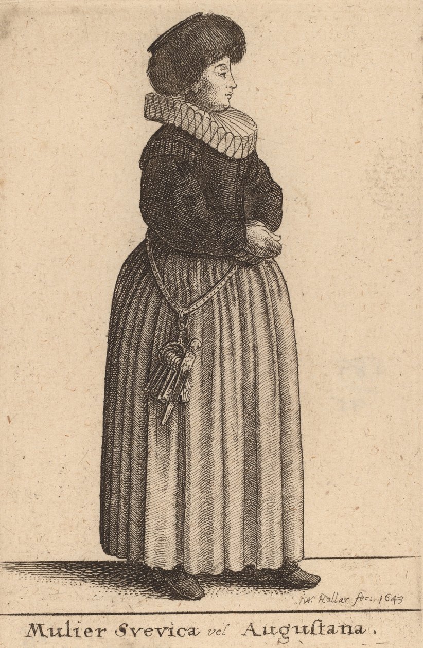 Kobieta Svevica lub Augustana, 1643. autorstwa Wenceslaus Hollar
