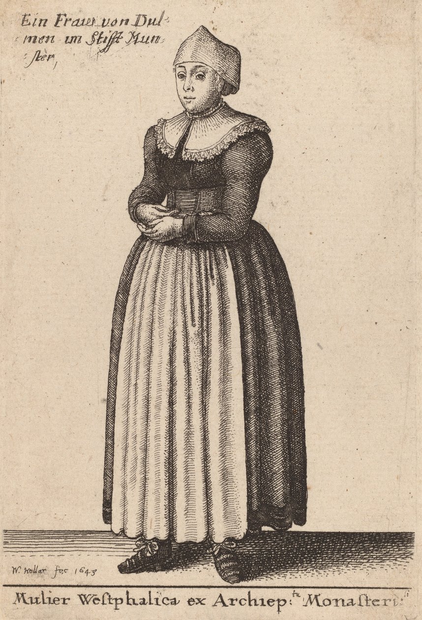 Westfalka z klasztoru Archiep, 1643. autorstwa Wenceslaus Hollar