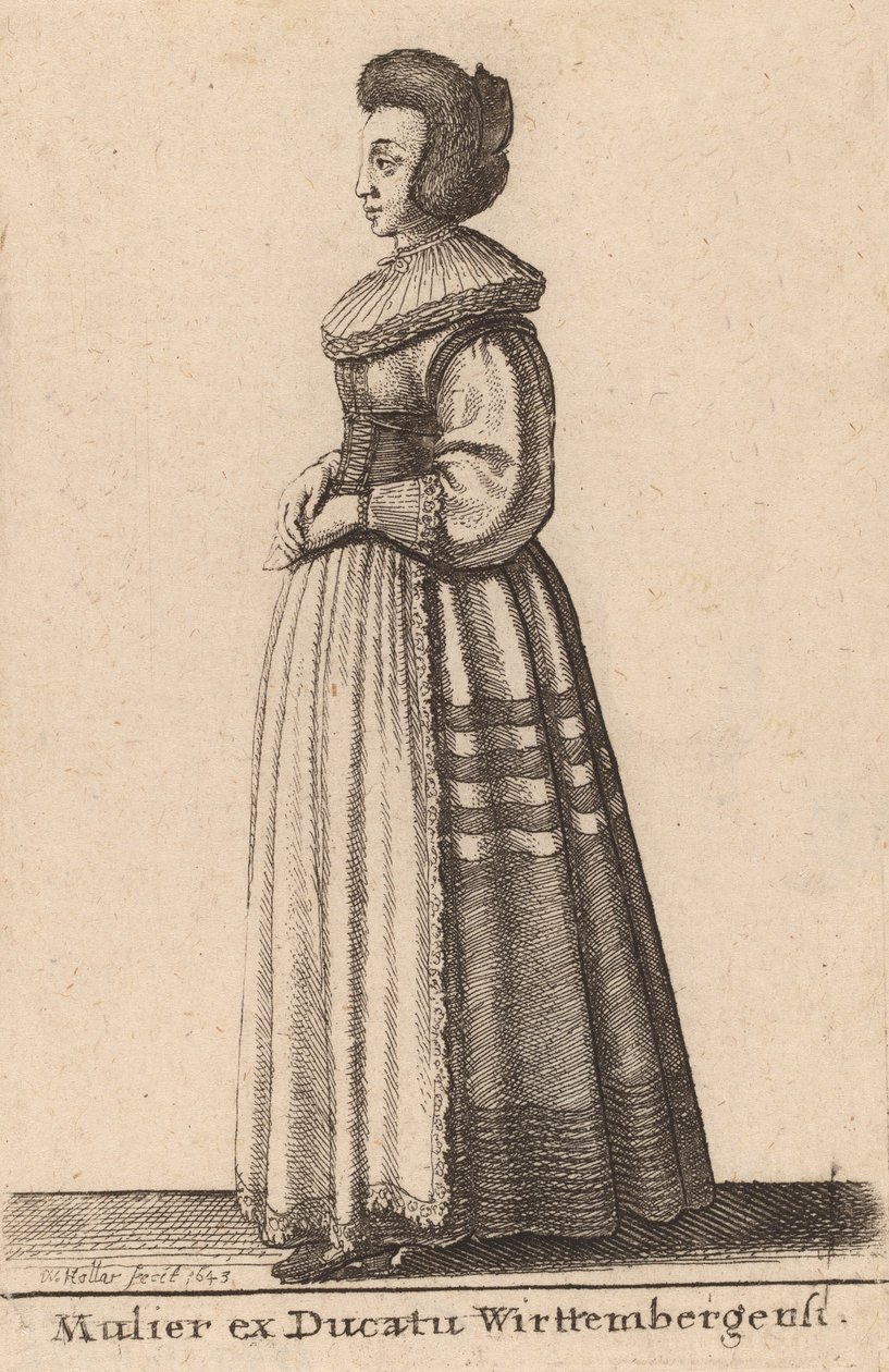 Kobieta z Księstwa Wirtembergii, 1643 r. autorstwa Wenceslaus Hollar