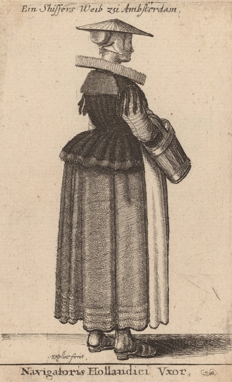 Żona holenderskiego nawigatora autorstwa Wenceslaus Hollar
