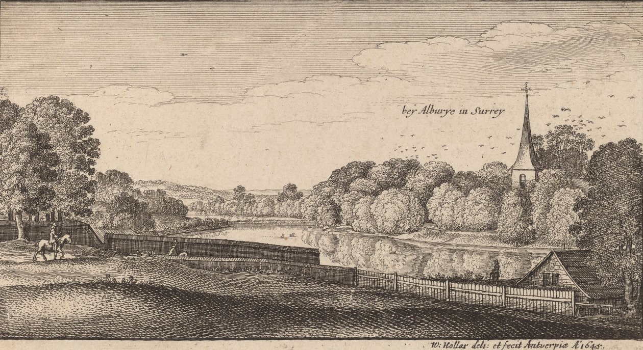 W pobliżu Albury, 1645. autorstwa Wenceslaus Hollar