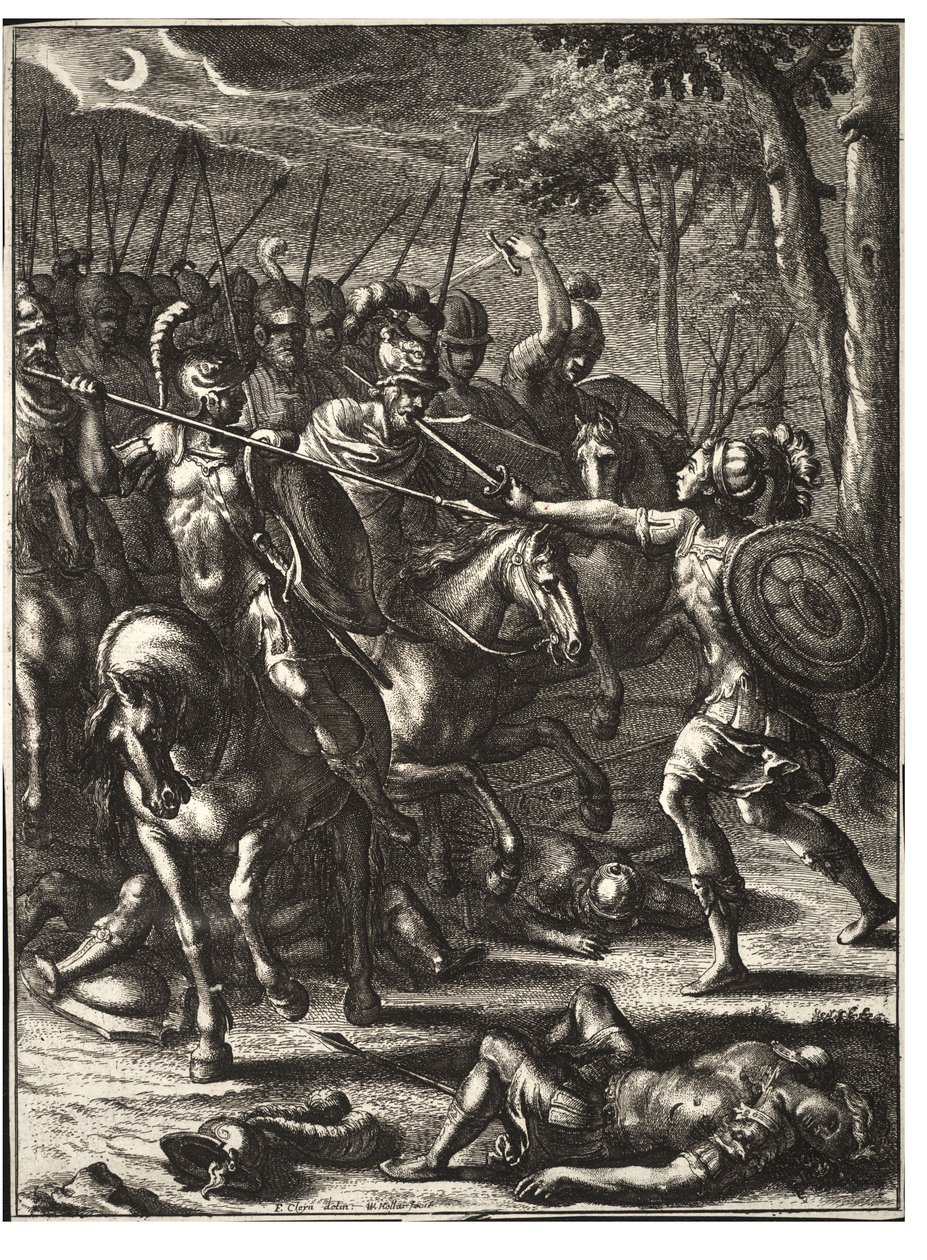 Nisus zabija Volscensów. Stan 2 autorstwa Wenceslaus Hollar