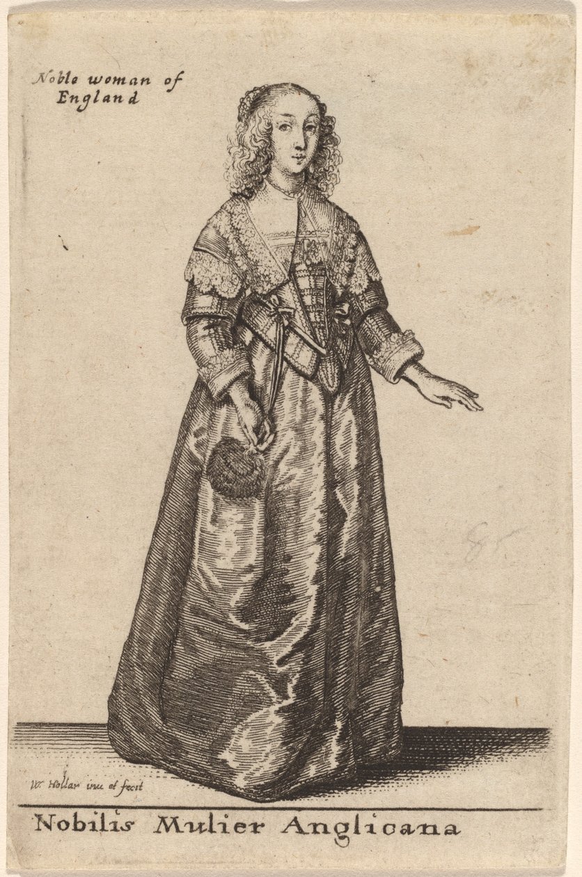 Szlachetna Angielka autorstwa Wenceslaus Hollar