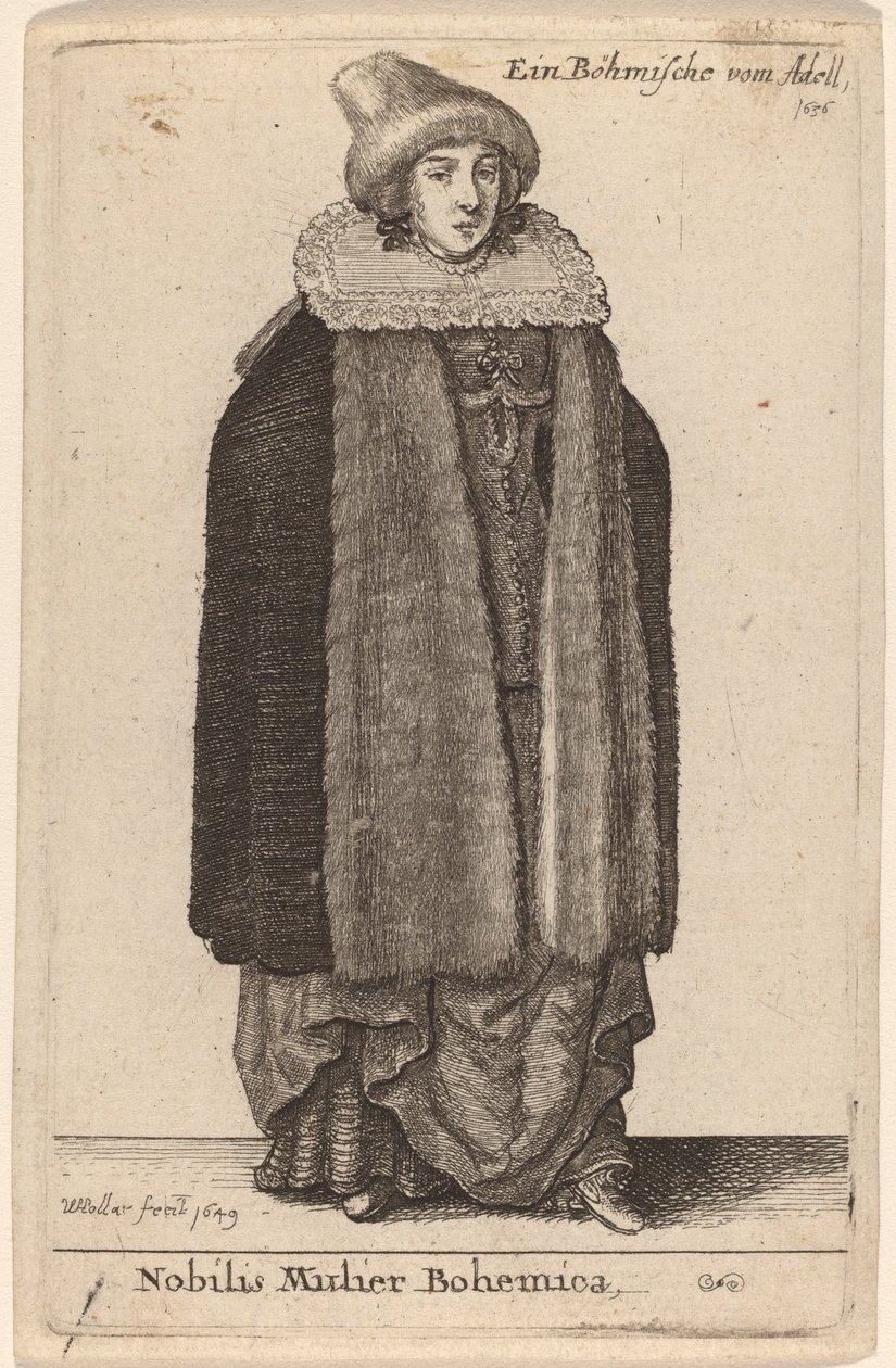 Szlachetna Czeszka autorstwa Wenceslaus Hollar