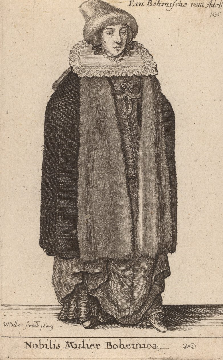 Szlachetna Czeszka, 1649. autorstwa Wenceslaus Hollar