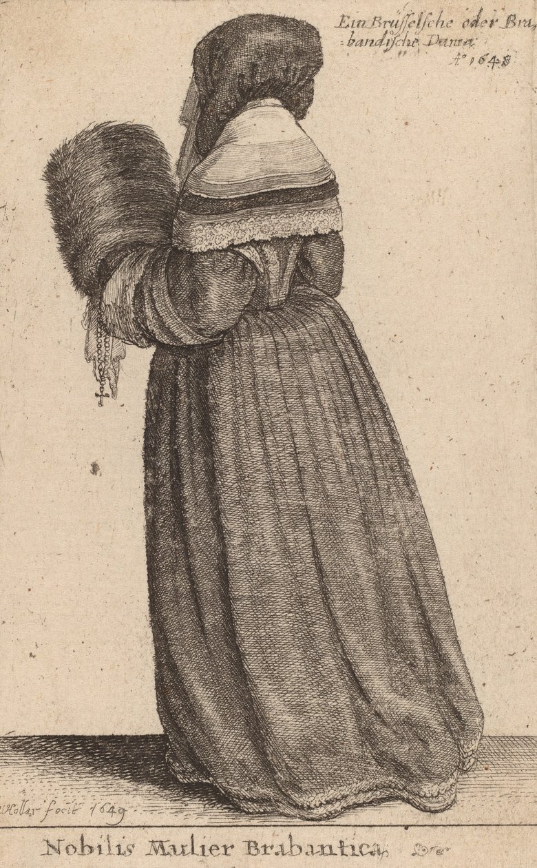 Szlachetna kobieta z Brabancji, 1649. autorstwa Wenceslaus Hollar