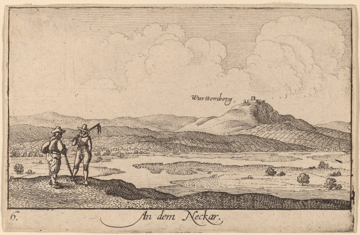 Nad Neckarem autorstwa Wenceslaus Hollar