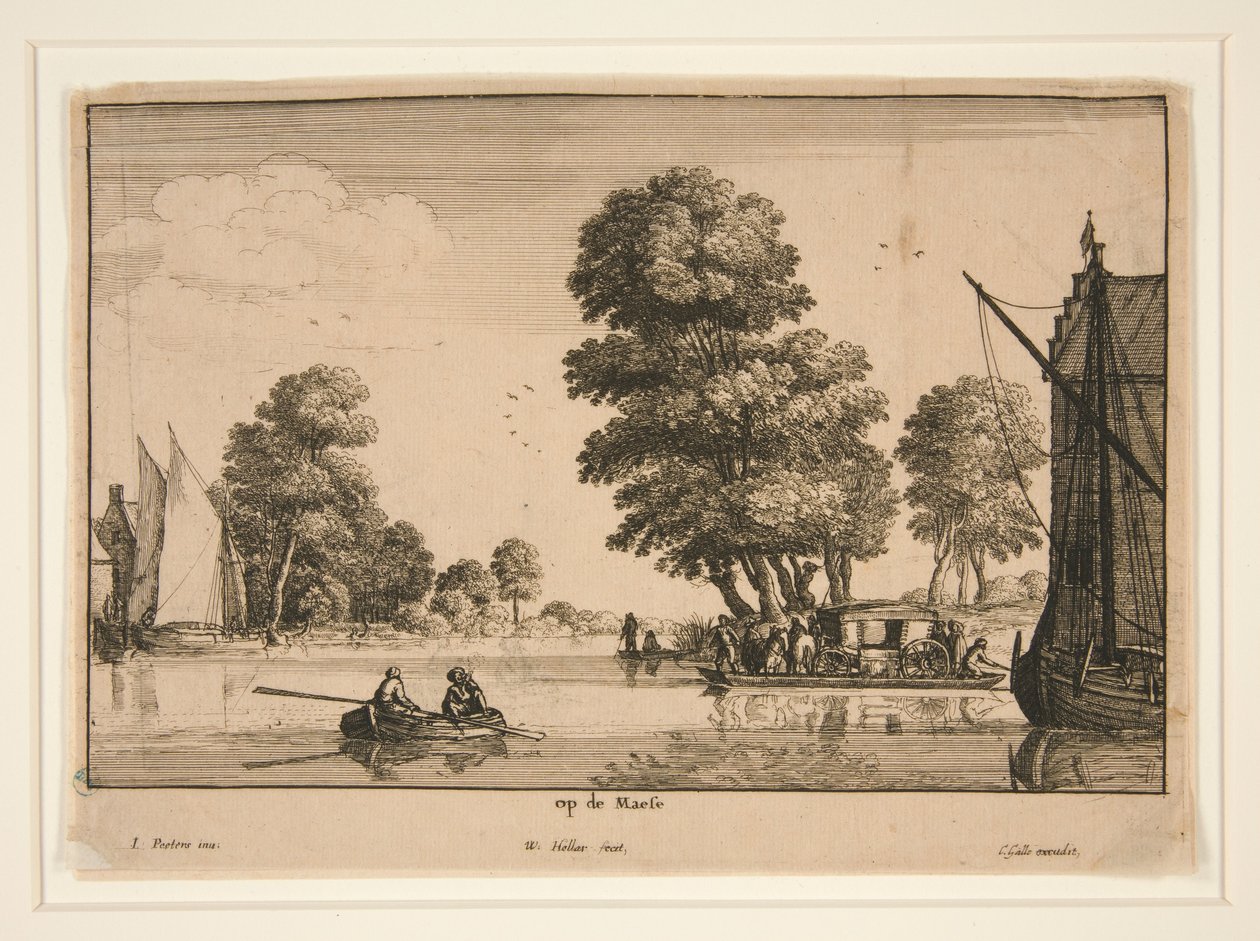 Nad Mozą [Widok rzeki] autorstwa Wenceslaus Hollar