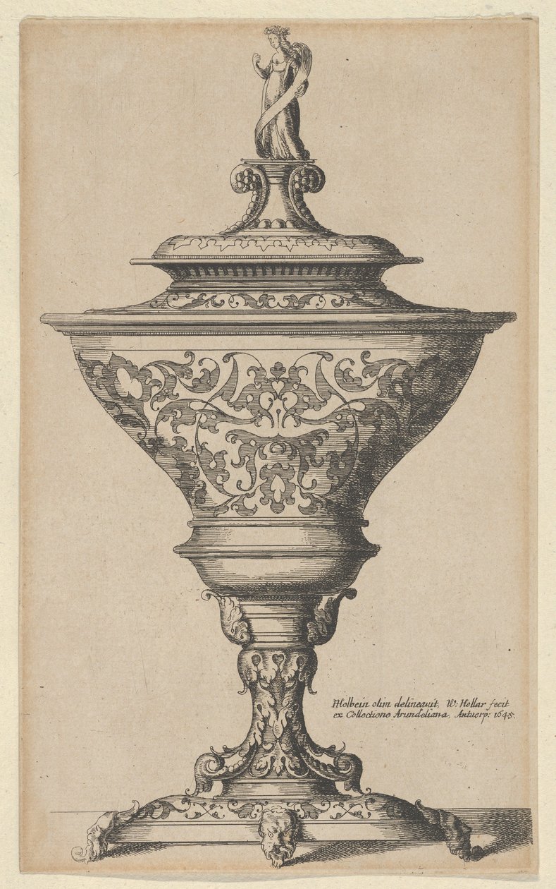 Ozdobny kielich na nogach masek, 1645., 1645. autorstwa Wenceslaus Hollar