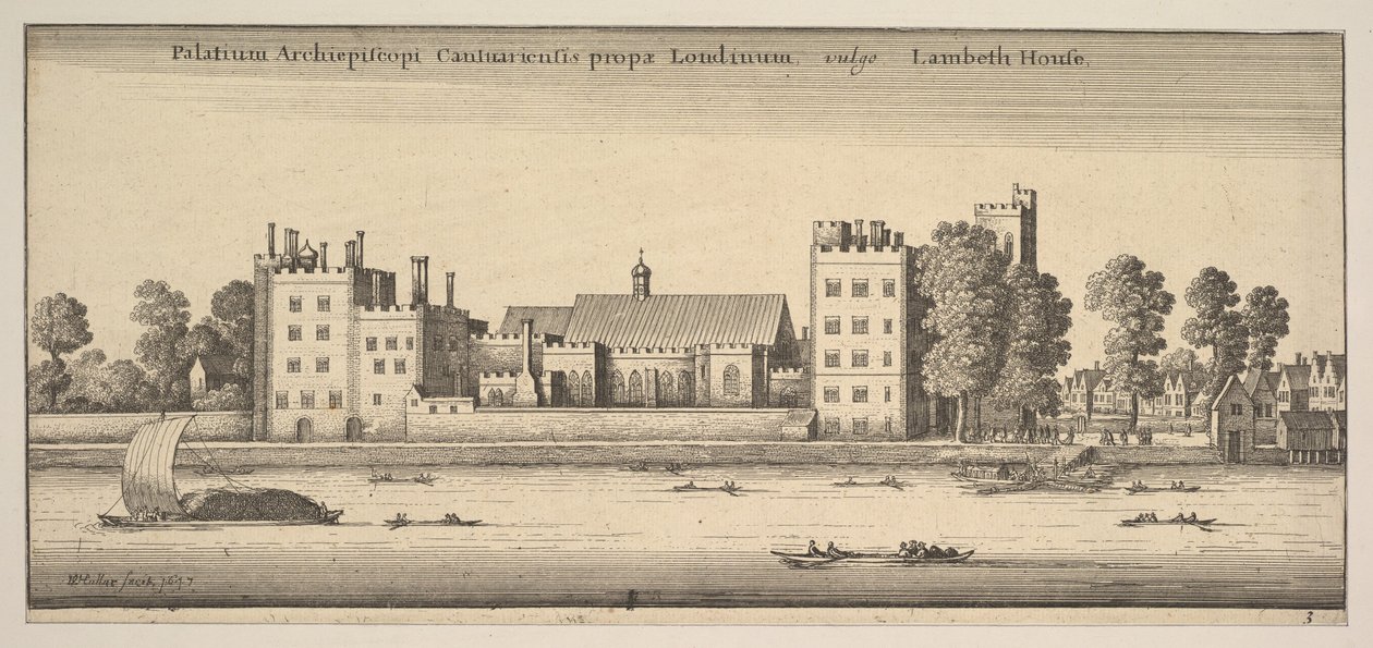 Pałac Arcybiskupa Canterbury pod Londynem Lambeth House Lambeth House: P..., 1647 autorstwa Wenceslaus Hollar