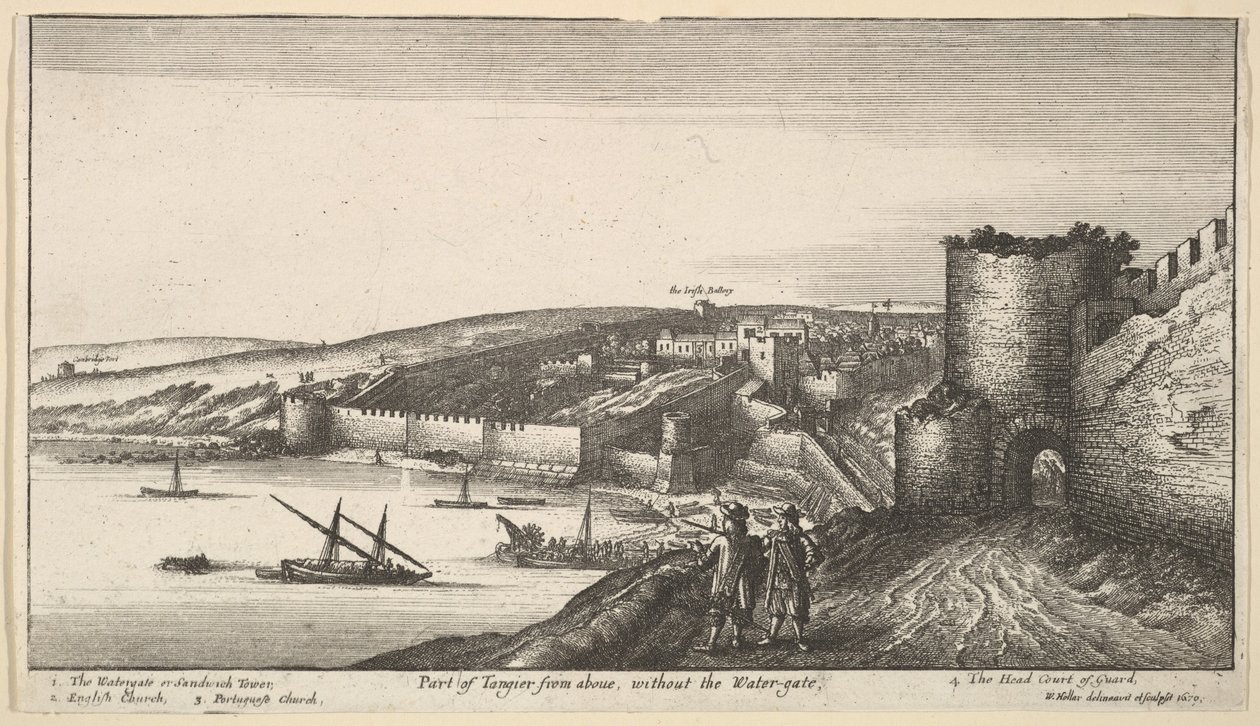 Część Tangeru z góry, bez śluzy, 1670. autorstwa Wenceslaus Hollar