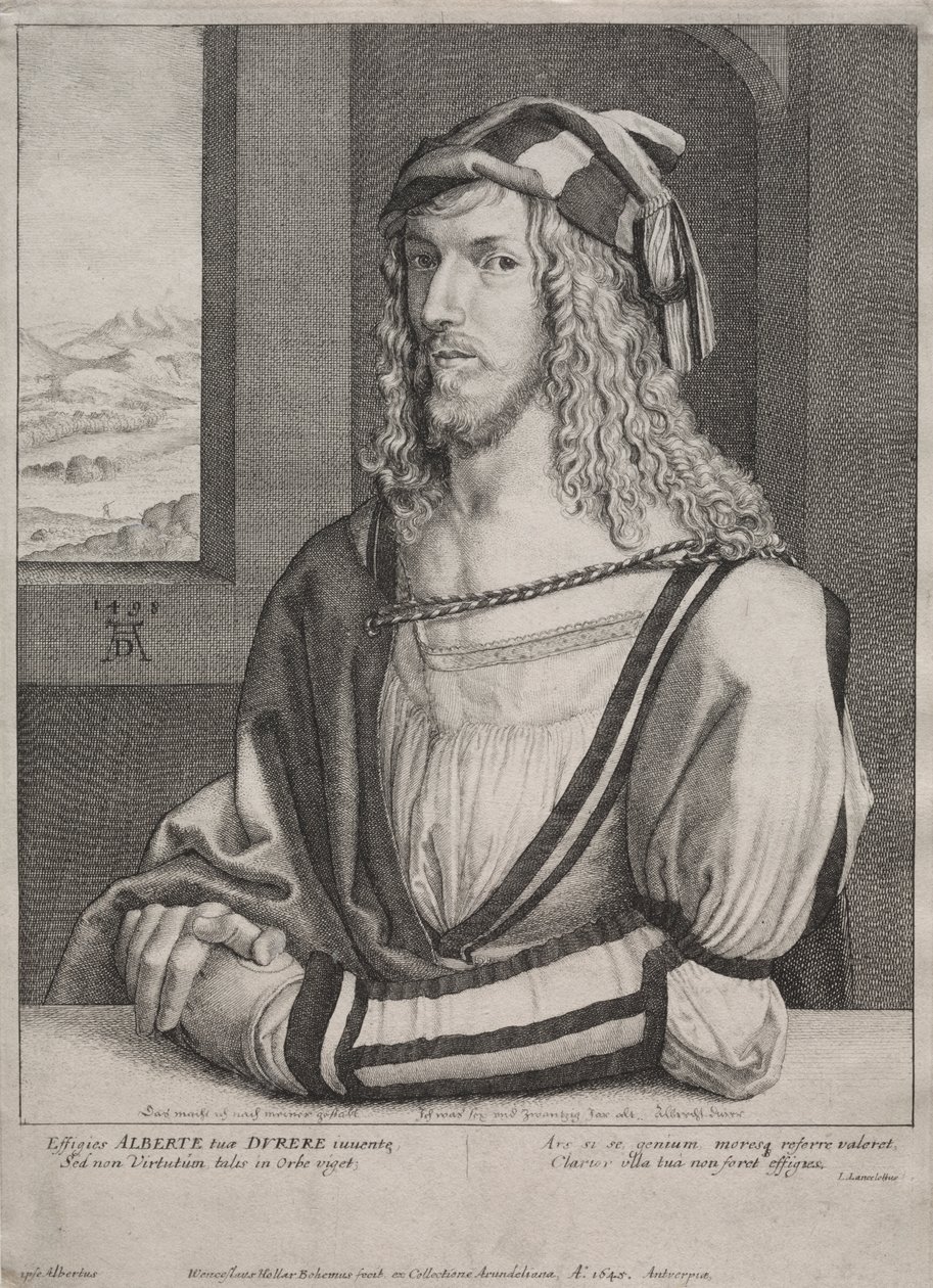 Portret Albrechta Dürera w wieku 26 autorstwa Wenceslaus Hollar