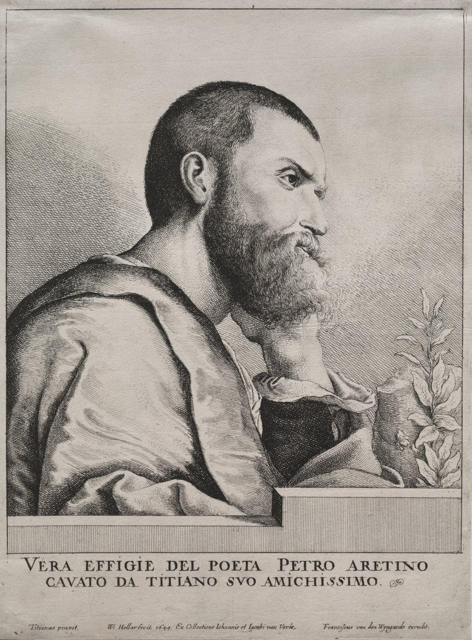 Portret Pietro Aretino autorstwa Wenceslaus Hollar