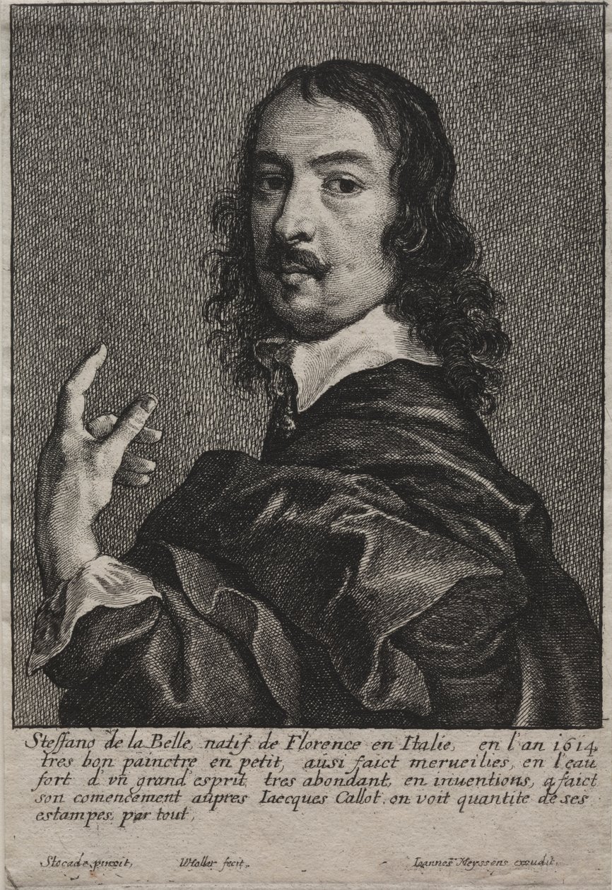 Portret Stefano della Bella autorstwa Wenceslaus Hollar