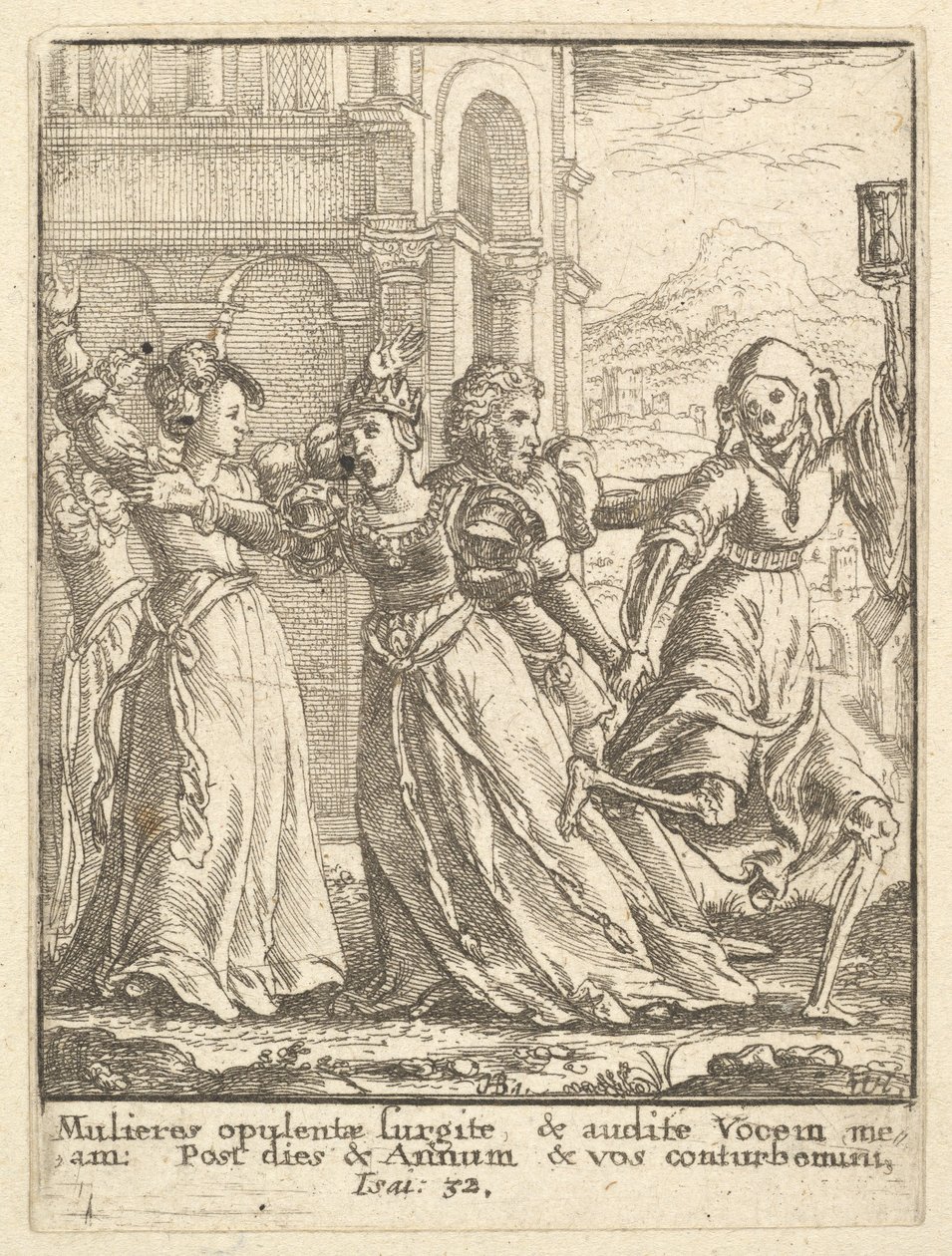 Królowa, z Tańca Śmierci, 1651. autorstwa Wenceslaus Hollar