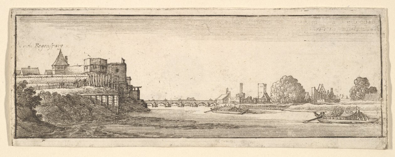 Ratyzbona, 1652-77. autorstwa Wenceslaus Hollar