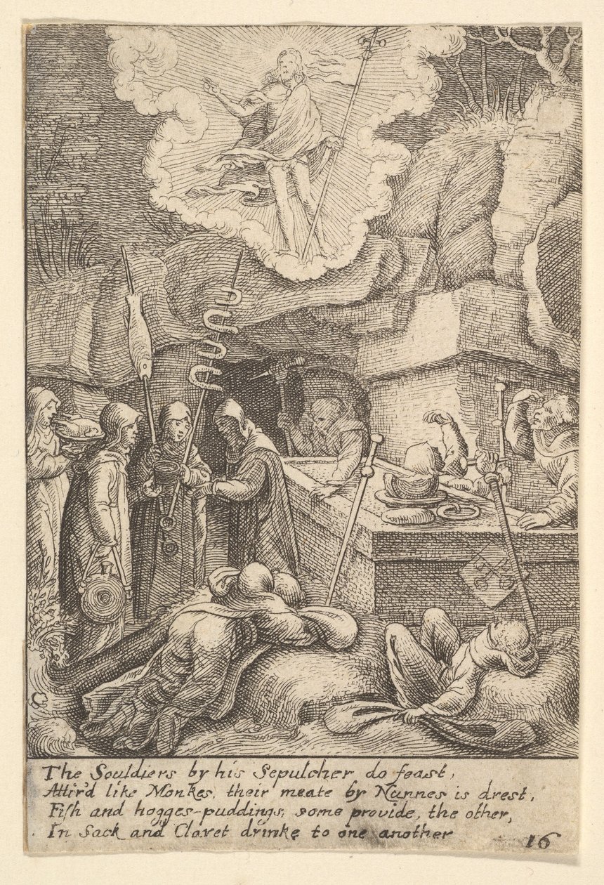 Zmartwychwstanie, 1625-77. autorstwa Wenceslaus Hollar