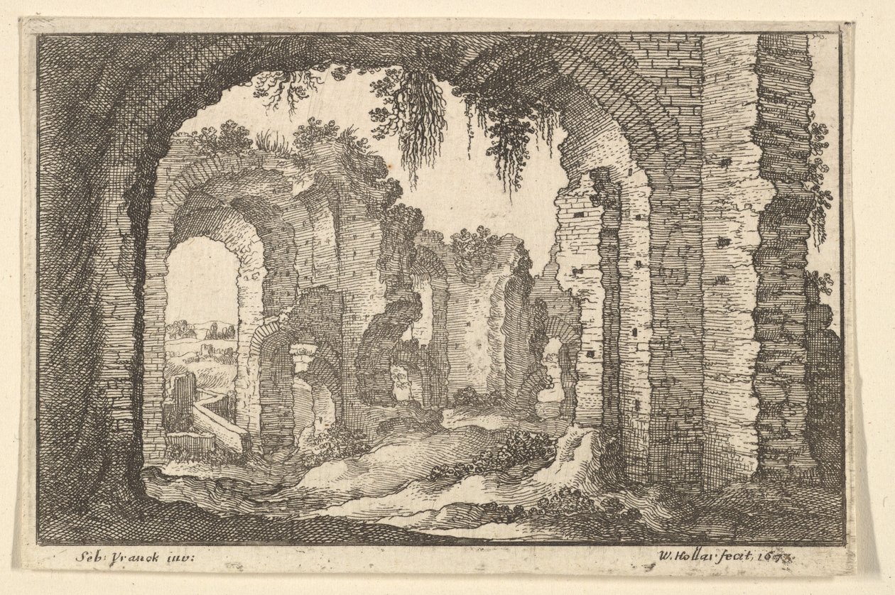 Ruiny rzymskie, 1673. autorstwa Wenceslaus Hollar