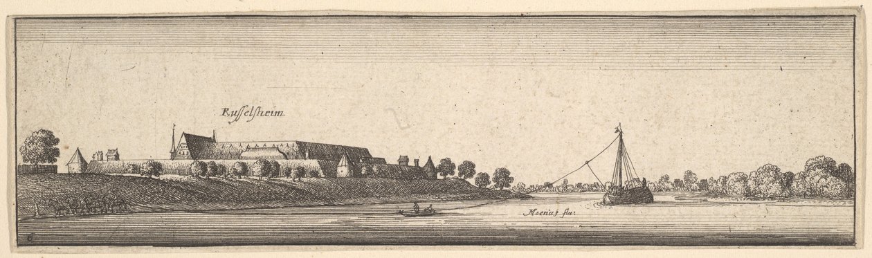 Rüsselsheim, 1642-44. autorstwa Wenceslaus Hollar