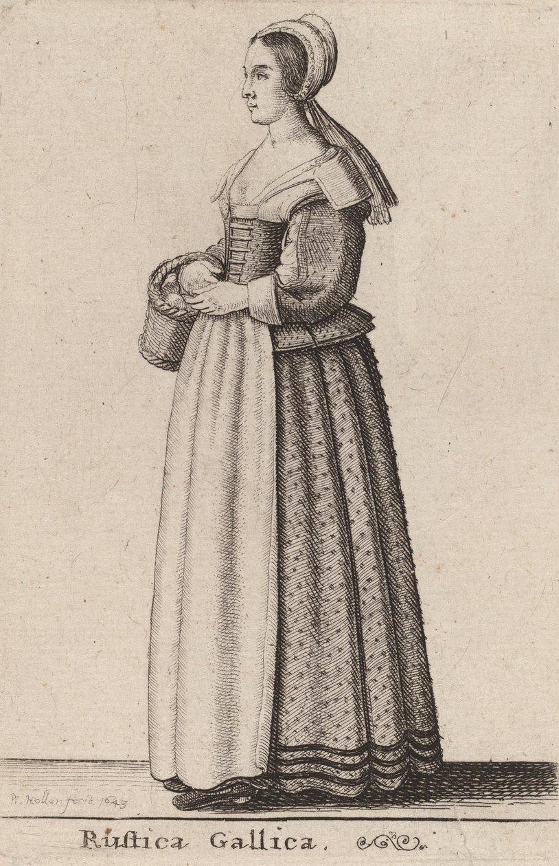 Wieś francuska, 1643. autorstwa Wenceslaus Hollar