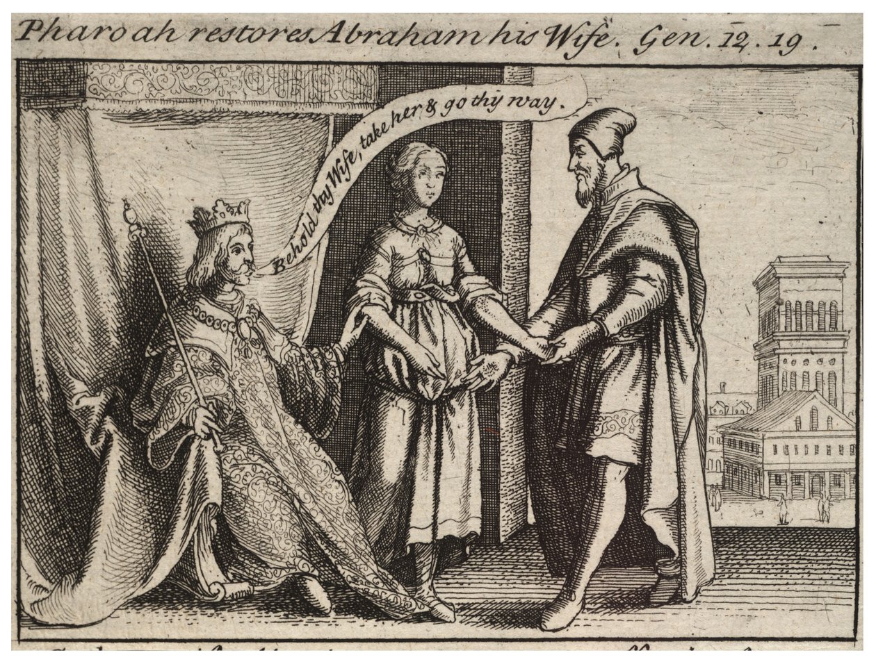 Sara wróciła do Abrahama. Stan 2 autorstwa Wenceslaus Hollar