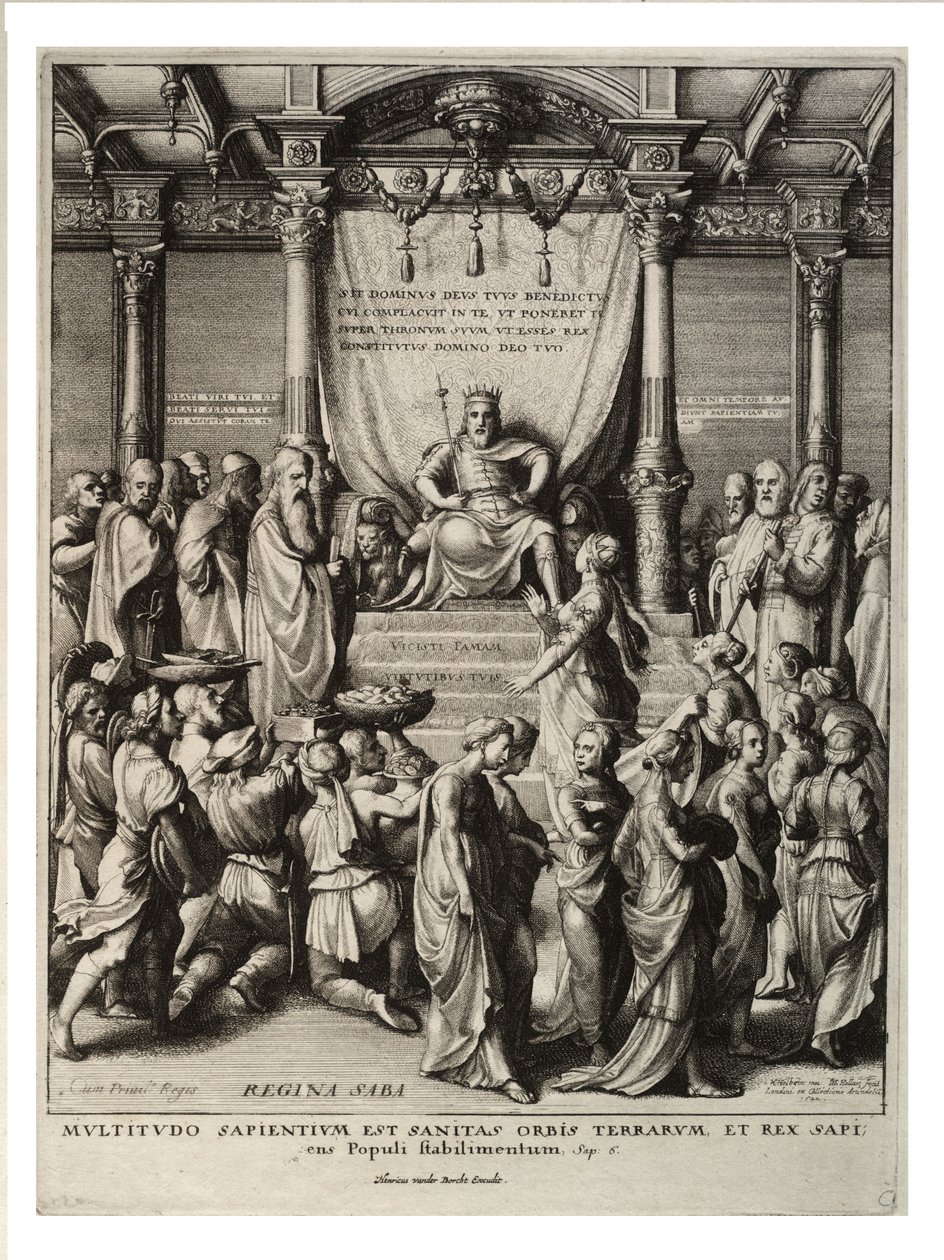 Salomona i królowej Saby. Stan 3 autorstwa Wenceslaus Hollar