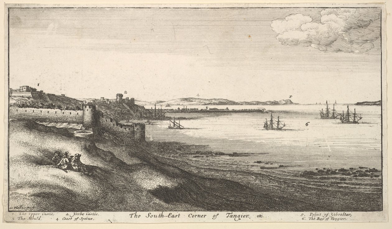 Południowo-wschodni róg Tangeru, 1669-73. autorstwa Wenceslaus Hollar