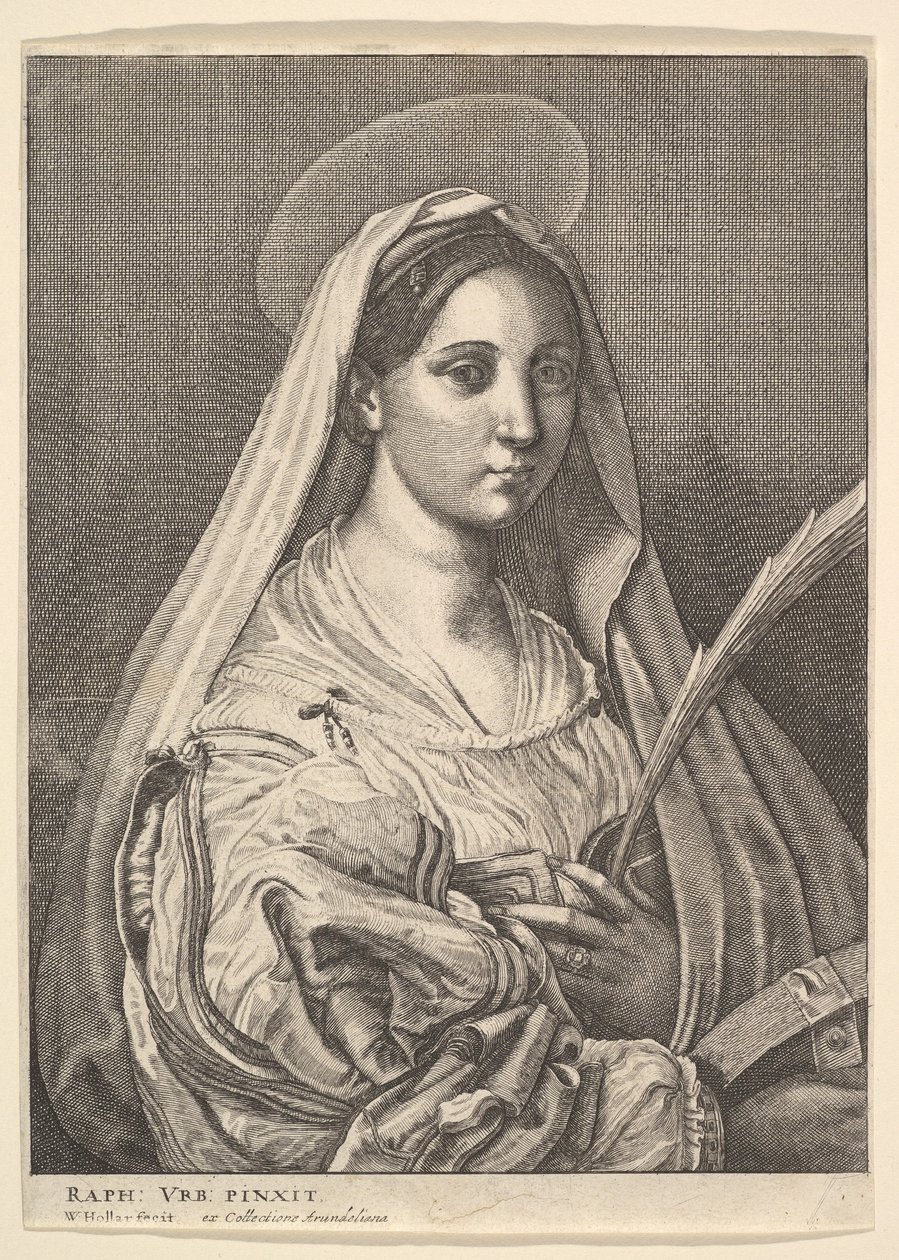 Św. Katarzyna Aleksandryjska, 1644-52. autorstwa Wenceslaus Hollar