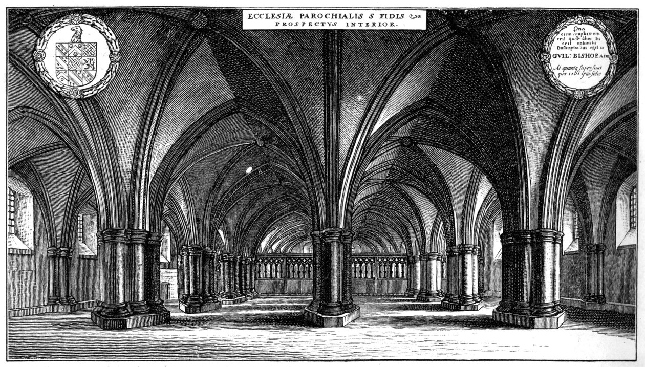 Kościół St Faiths w krypcie starej katedry St Pauls, Londyn, 1657 1892. autorstwa Wenceslaus Hollar