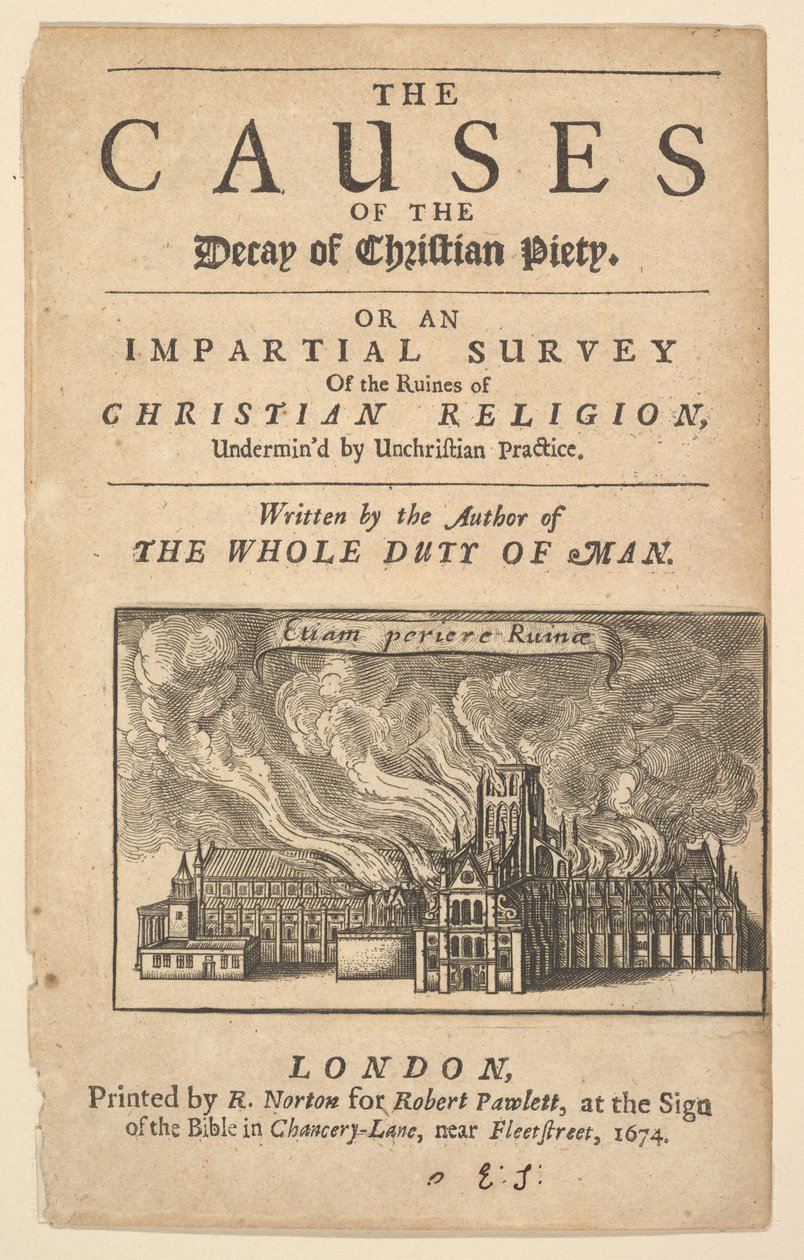 Płonący św. Pawła, Lex ignea, 1671 lub później. autorstwa Wenceslaus Hollar