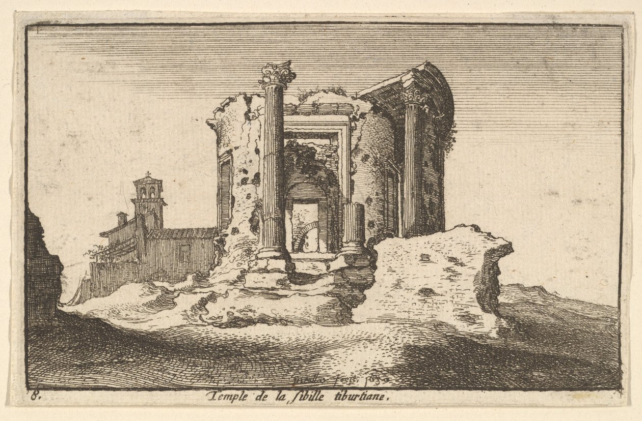 Świątynia Sybilli Tyburtyńskiej, 1650. autorstwa Wenceslaus Hollar