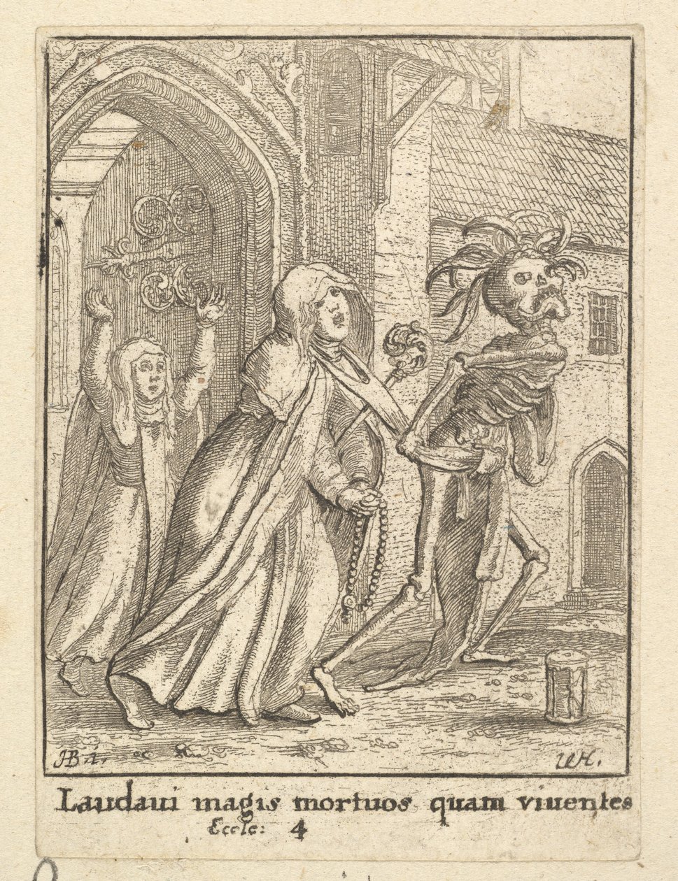 Opatka z Tańca Śmierci, 1651. autorstwa Wenceslaus Hollar