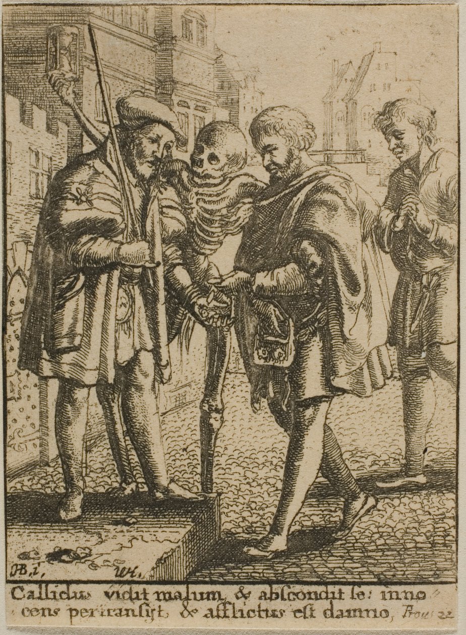 Adwokat i Śmierć autorstwa Wenceslaus Hollar