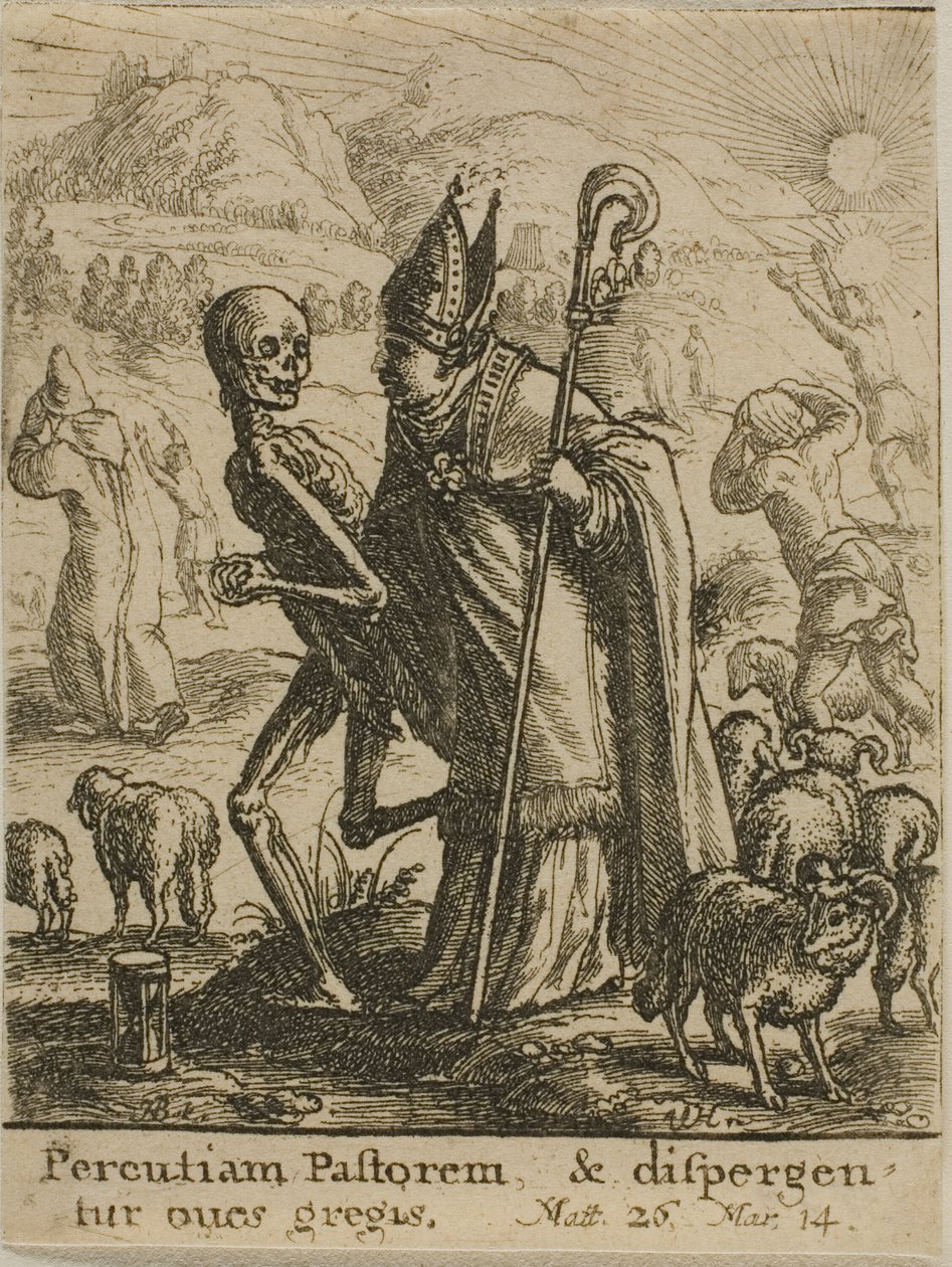 Biskup i śmierć autorstwa Wenceslaus Hollar