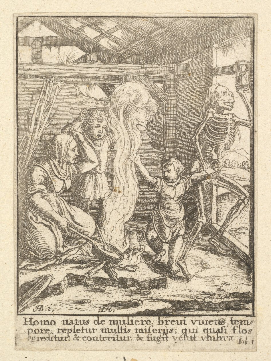 Dziecko z Tańca Śmierci, 1651. autorstwa Wenceslaus Hollar
