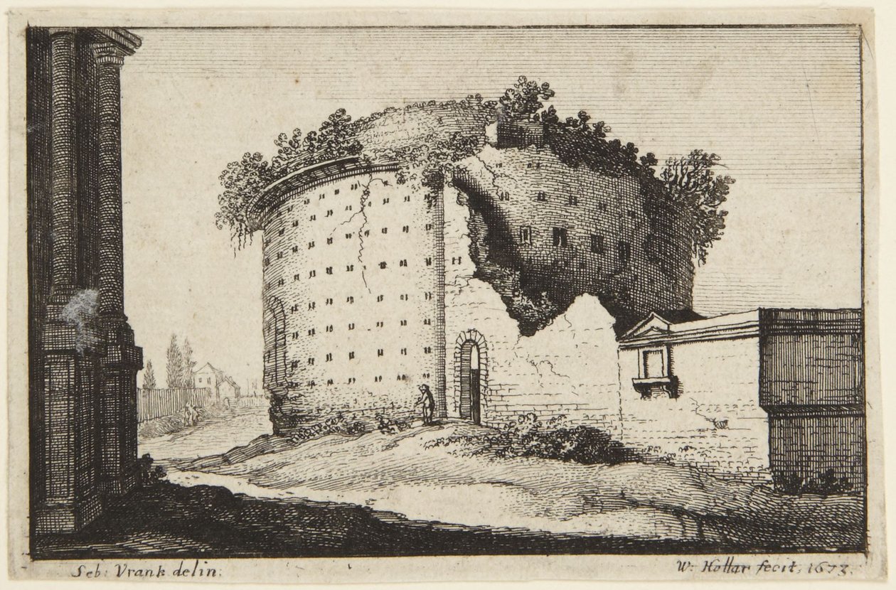 Okrągły budynek autorstwa Wenceslaus Hollar