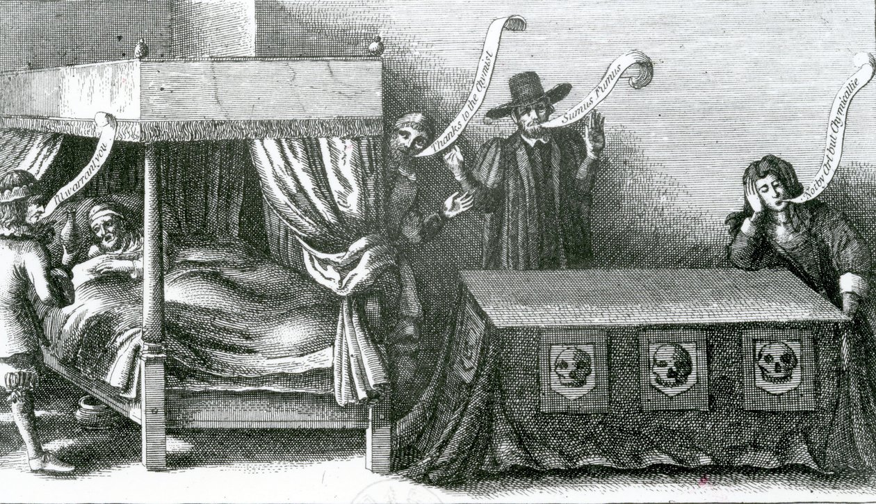 Śmierć króla Jakuba Pierwszego, 1625 autorstwa Wenceslaus Hollar