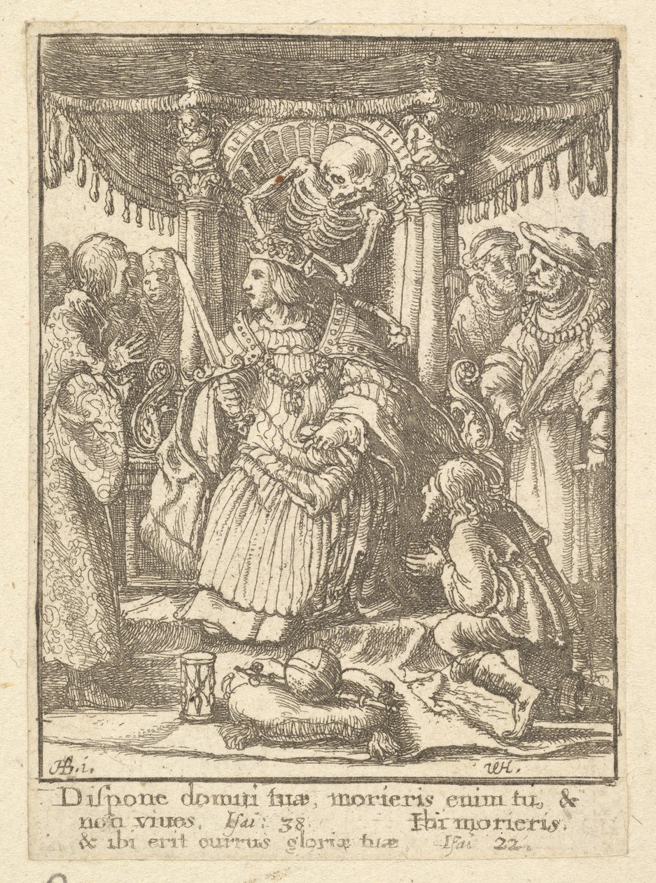 Cesarz, z Tańca Śmierci, 1651. autorstwa Wenceslaus Hollar