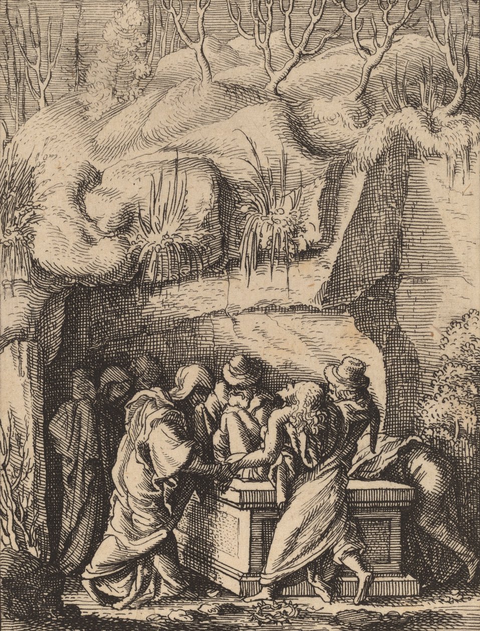 Złożenie do grobu. autorstwa Wenceslaus Hollar