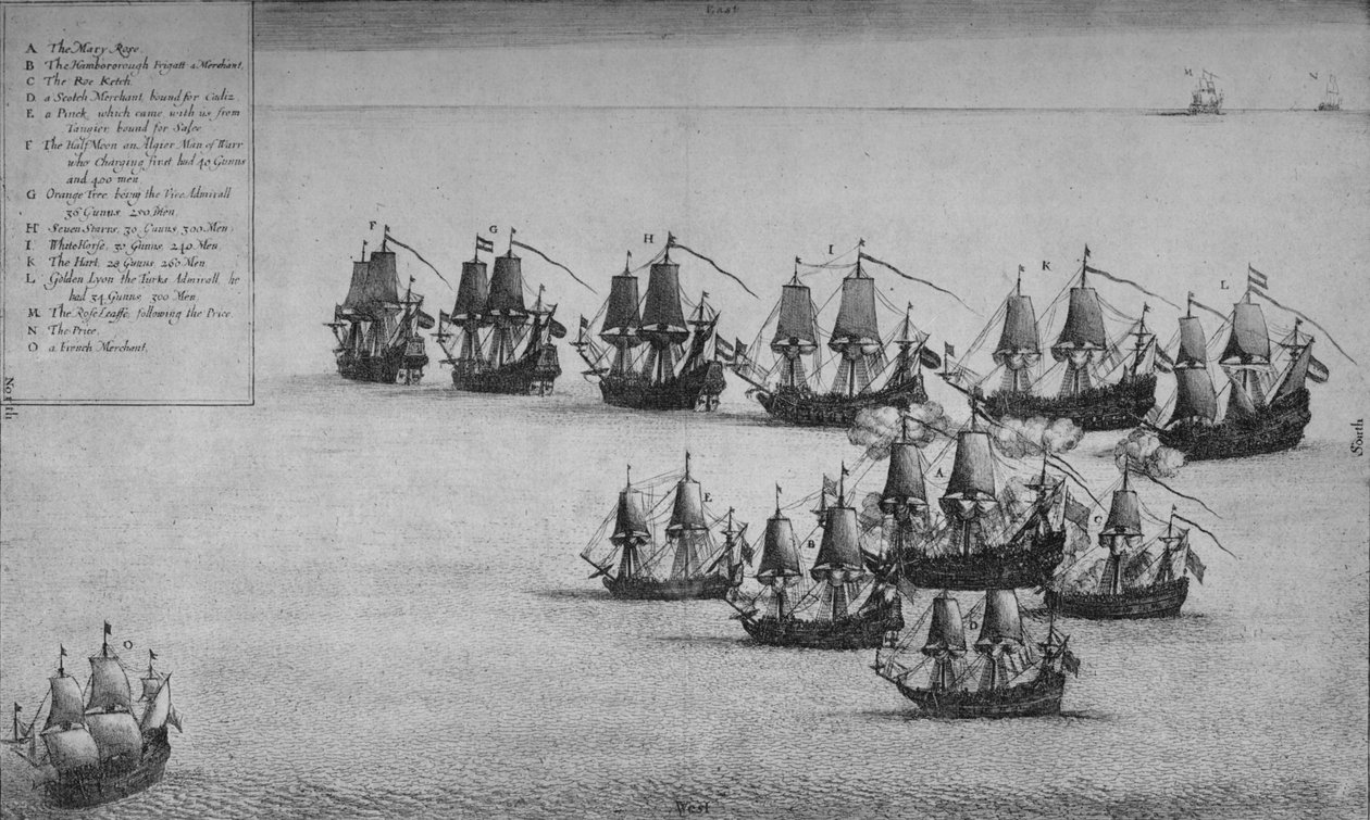 Walka Mary Rose, 1669 autorstwa Wenceslaus Hollar