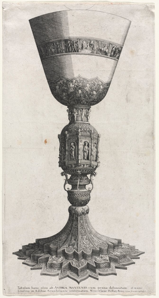 Wielki kielich ozdobiony figurkami autorstwa Wenceslaus Hollar