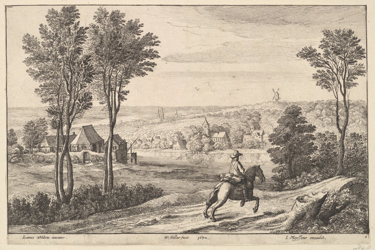 Jeździec, 1650. autorstwa Wenceslaus Hollar