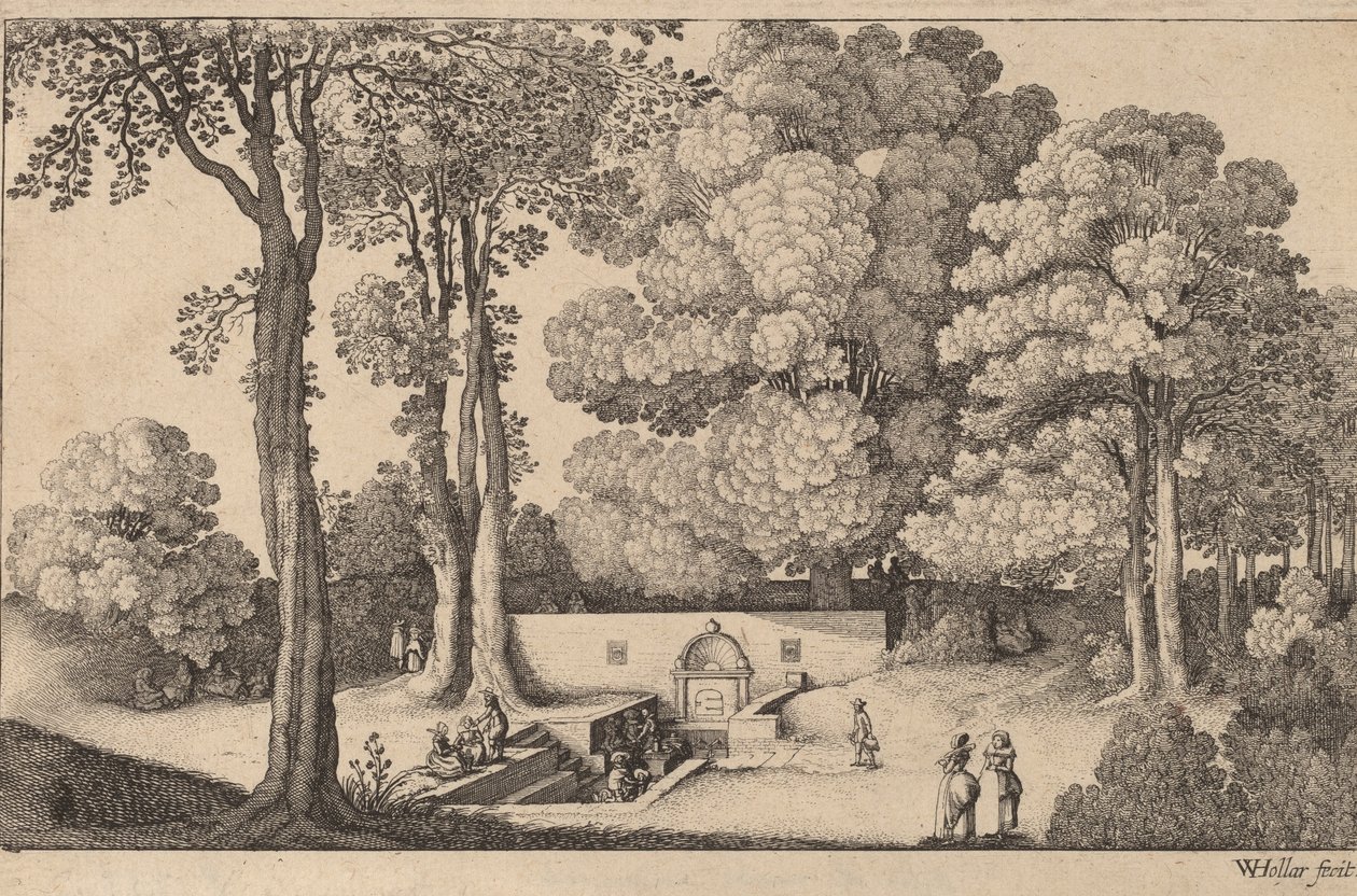 Źródło mineralne. autorstwa Wenceslaus Hollar