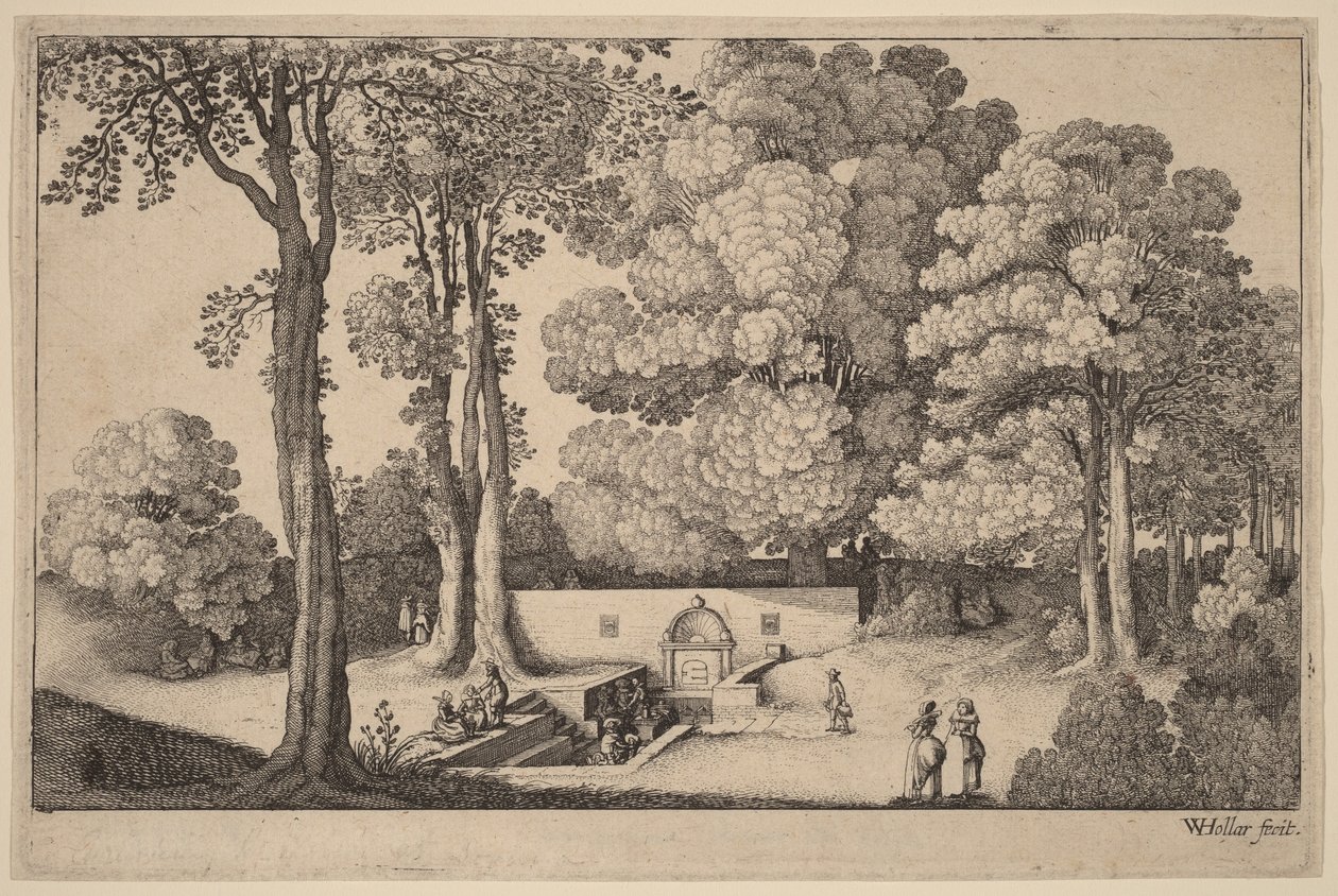 Źródło mineralne autorstwa Wenceslaus Hollar