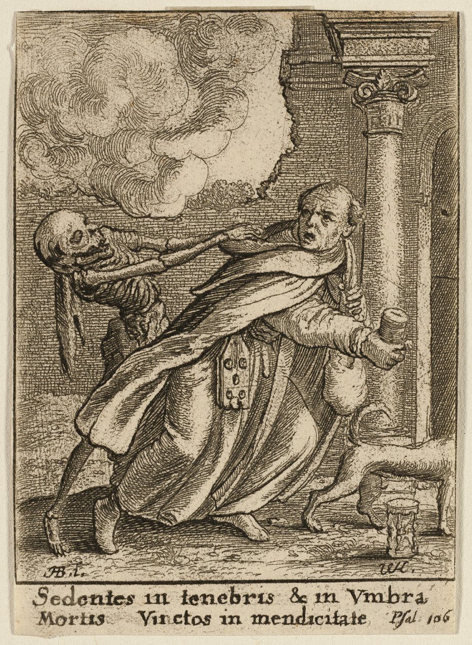 Mnich i Śmierć autorstwa Wenceslaus Hollar